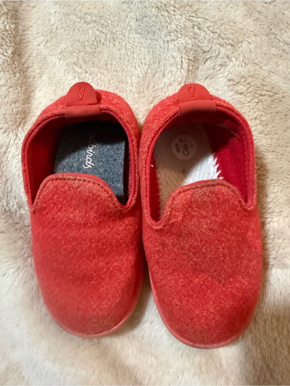 Allbirds Smallbirds Size T7 Red Wool Loungers